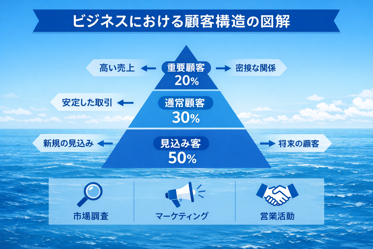 ビジネスにおける顧客構造の図解
