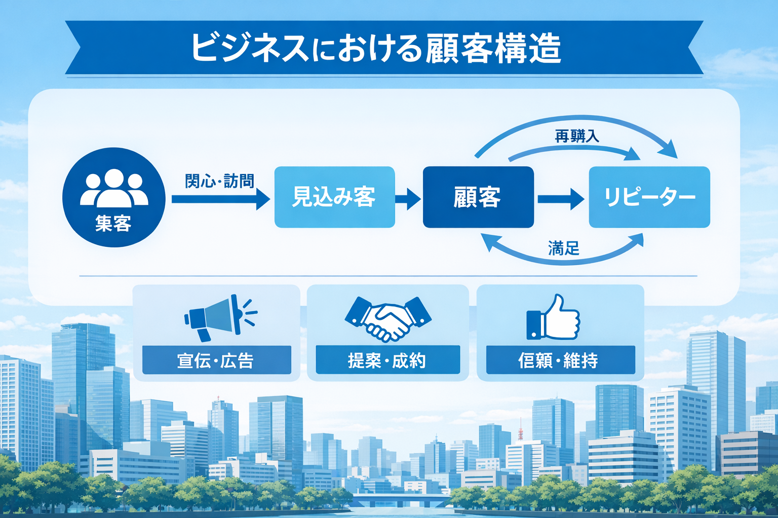 ビジネスにおける顧客価値構造の図解